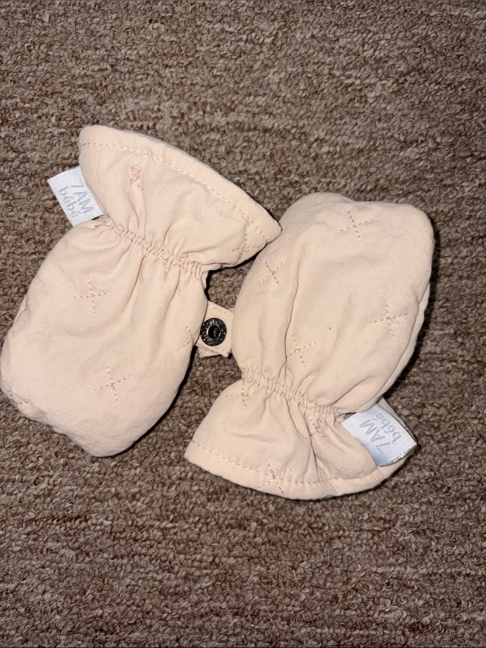 7AM Kids Cream Baby Mittens